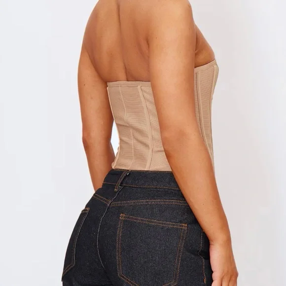Pretty Lutle Thing STONE BANDAGE HOOK AND EYE STRUCTURED CORSET Size 8 - Picture 2 of 14